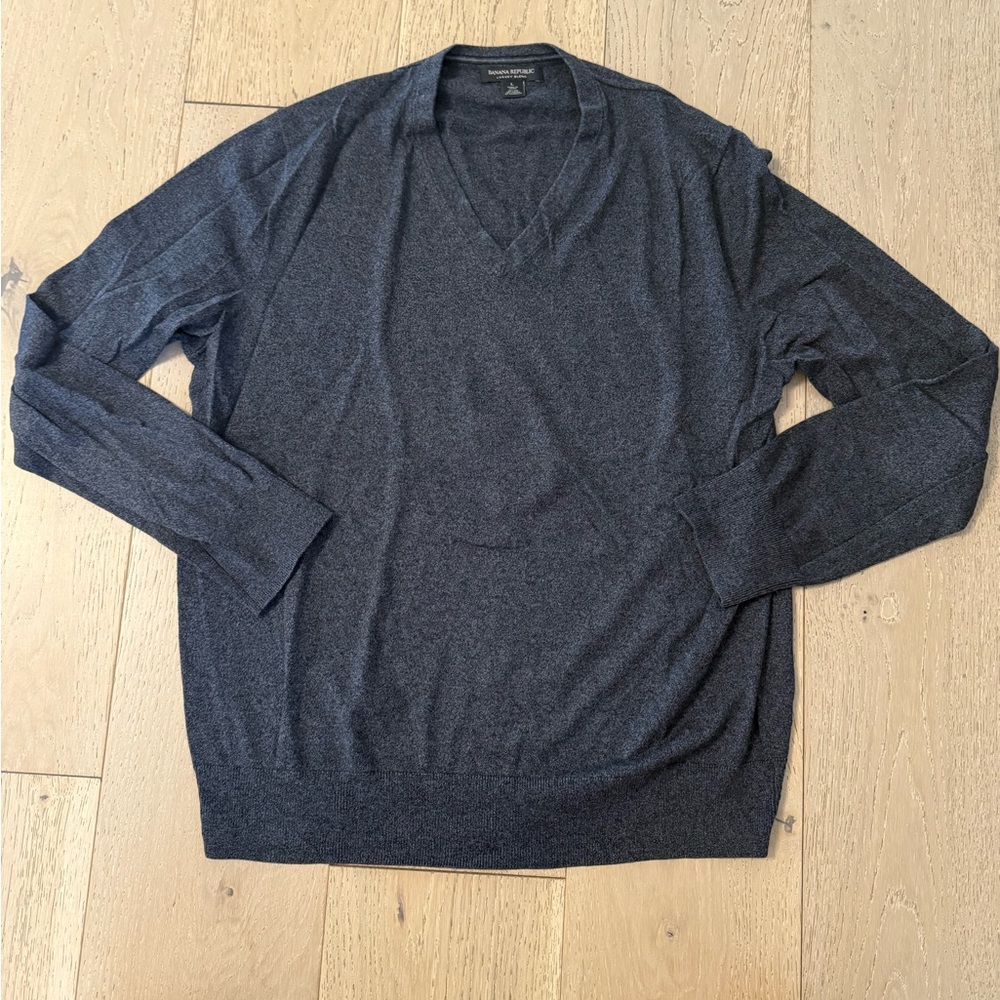 Banana Republic Charcoal V-Neck Sweater